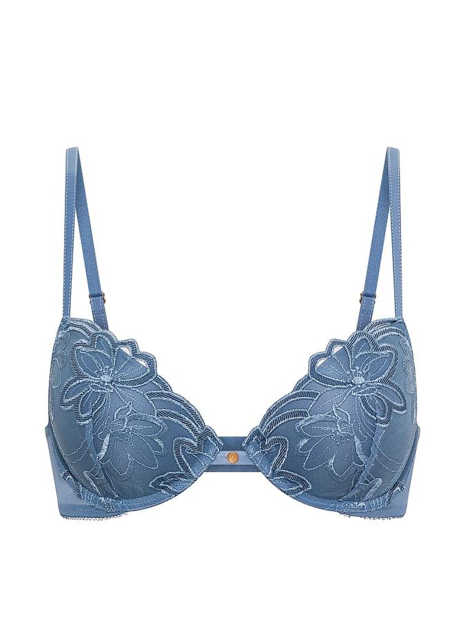 Denim Embroidery Push-Up Bra image number 2