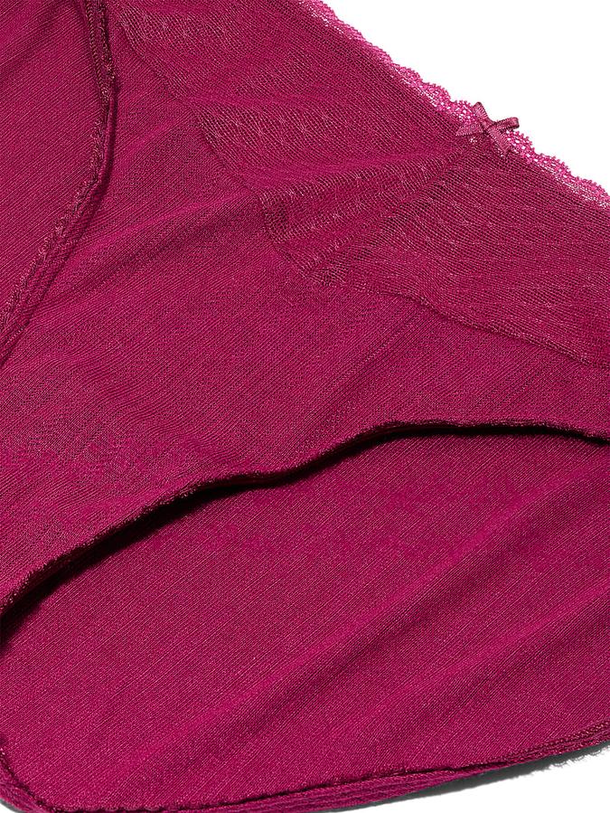 Lace Pointelle High-Leg Brief Panty image number 2