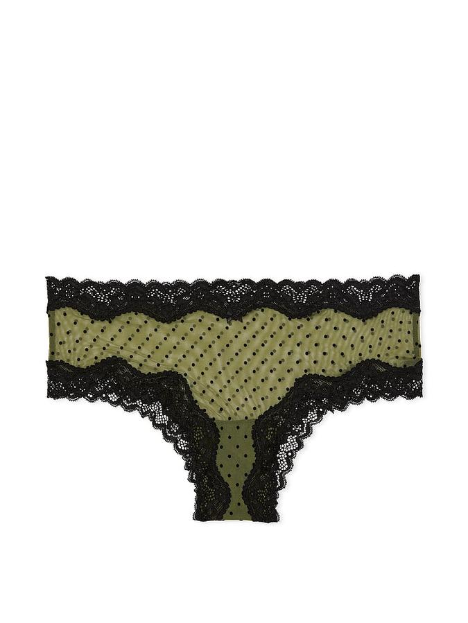 Tease Mesh Lace-Trim Cheeky Panty image number 2