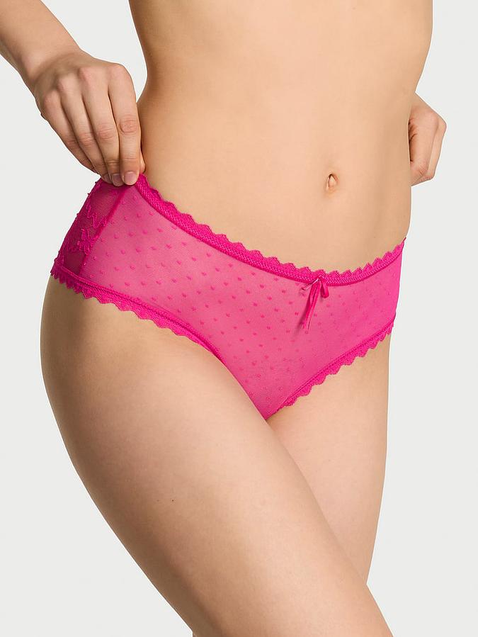 Bow Lace Mesh Cheeky Panty