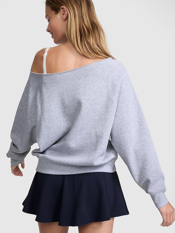 Ivy Fleece Off-The-Shoulder Sweatshirt