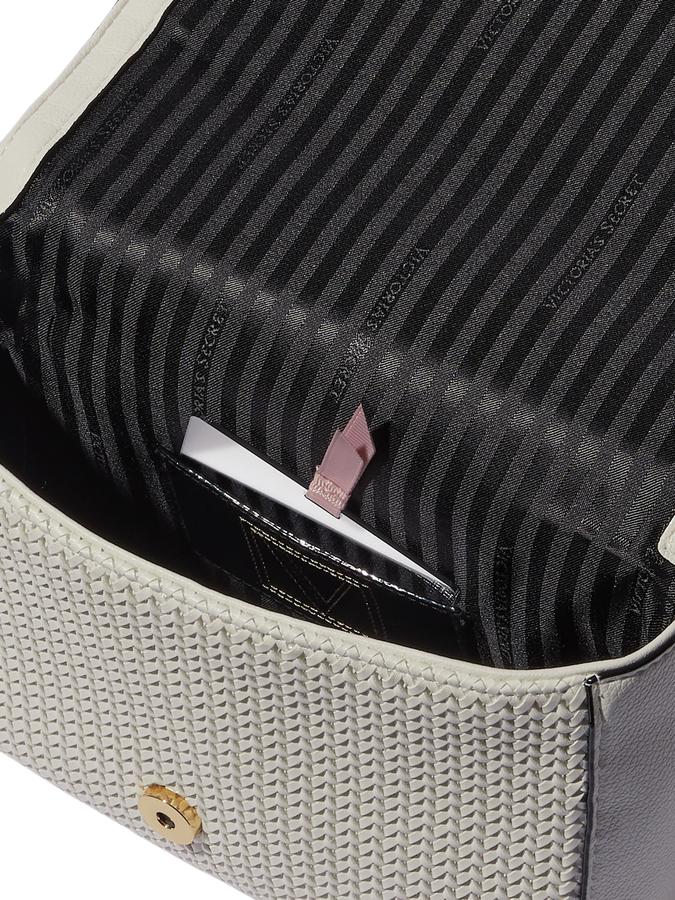 The Victoria Medium Shoulder Bag Thin Woven White image number 2