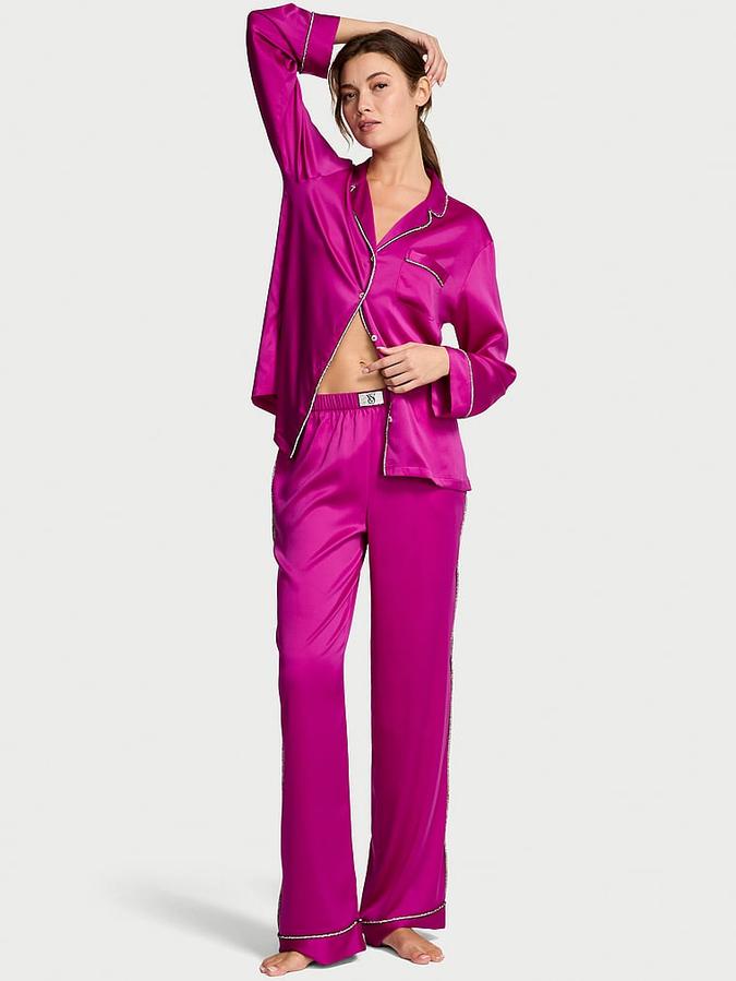 Glazed Satin Shine Long Pajama Set