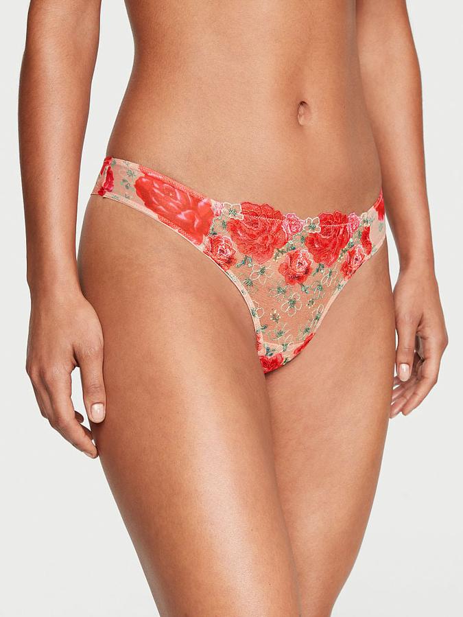 Floral Embroidery Thong Panty image number 0