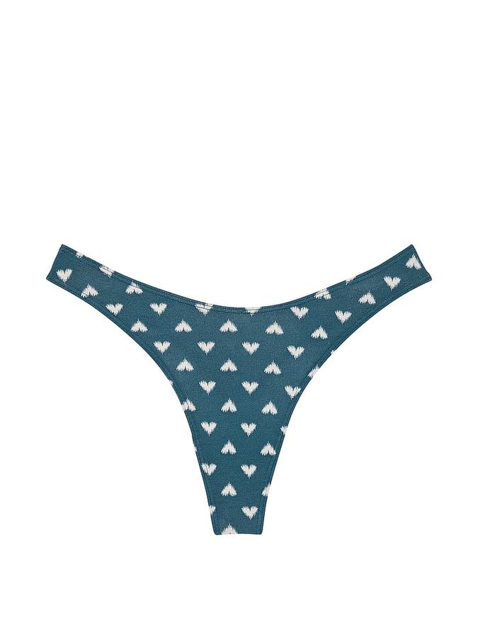 Stretch Cotton High-Leg Scoop Thong Panty image number 2