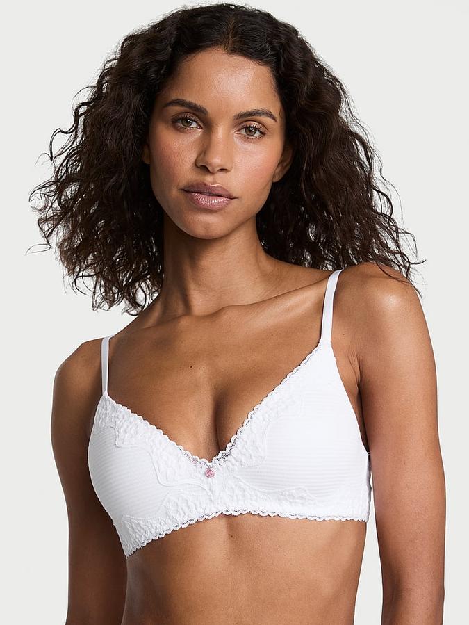Cotton Shadow Stripe Lightly Lined Wireless Bra