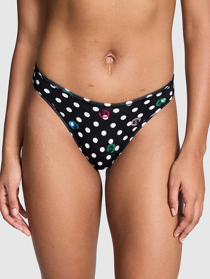 Cotton High-Leg Thong Panty