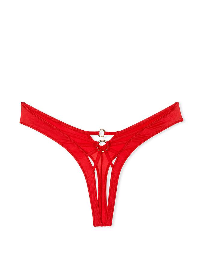 Ring Hardware Crotchless Thong Panty image number 1