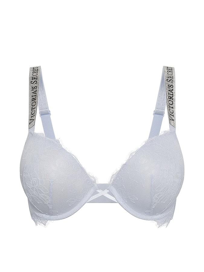Bombshell Add-2-Cups Shine Strap Rose Lace Push-Up Bra image number 2