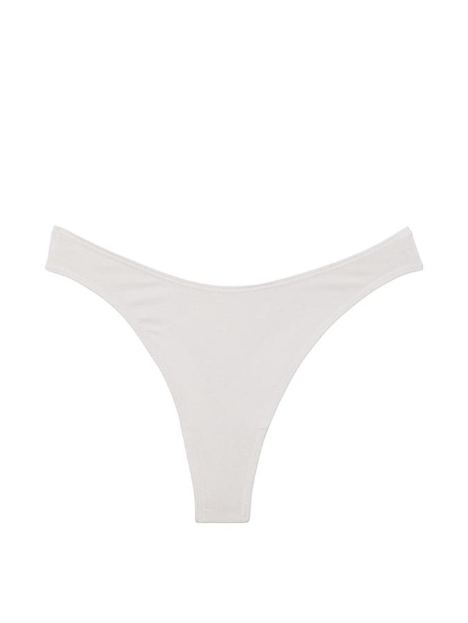 Stretch Cotton High-Leg Scoop Thong Panty