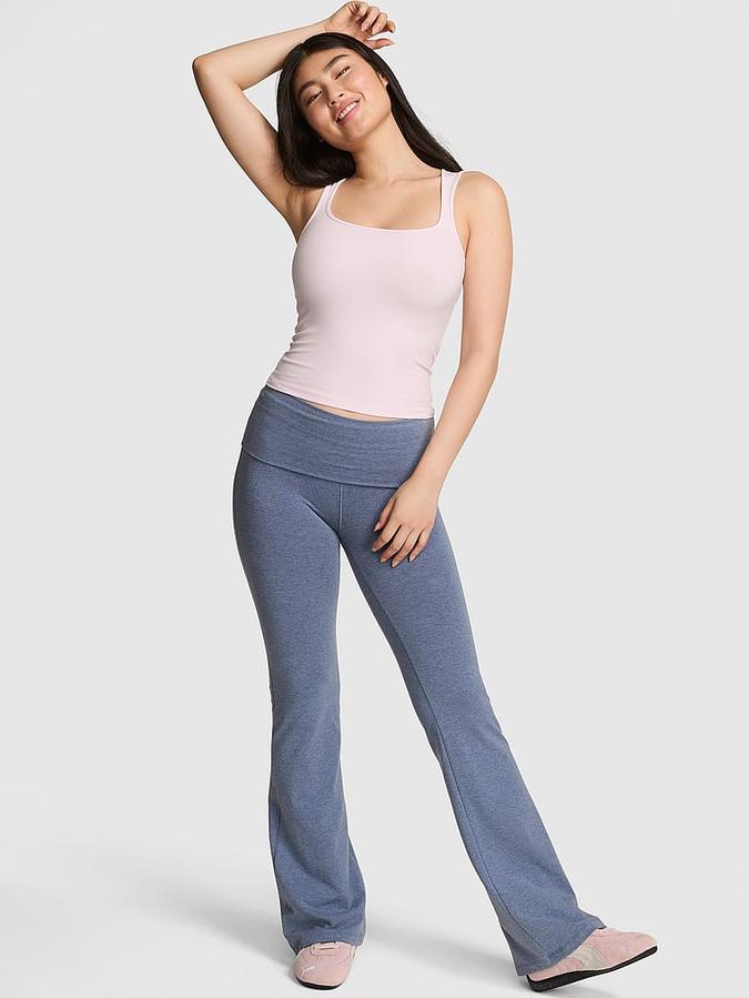 All-Day Cotton Foldover Flare Leggings