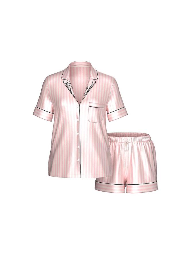 Signature Satin Short Pajama Set image number 2