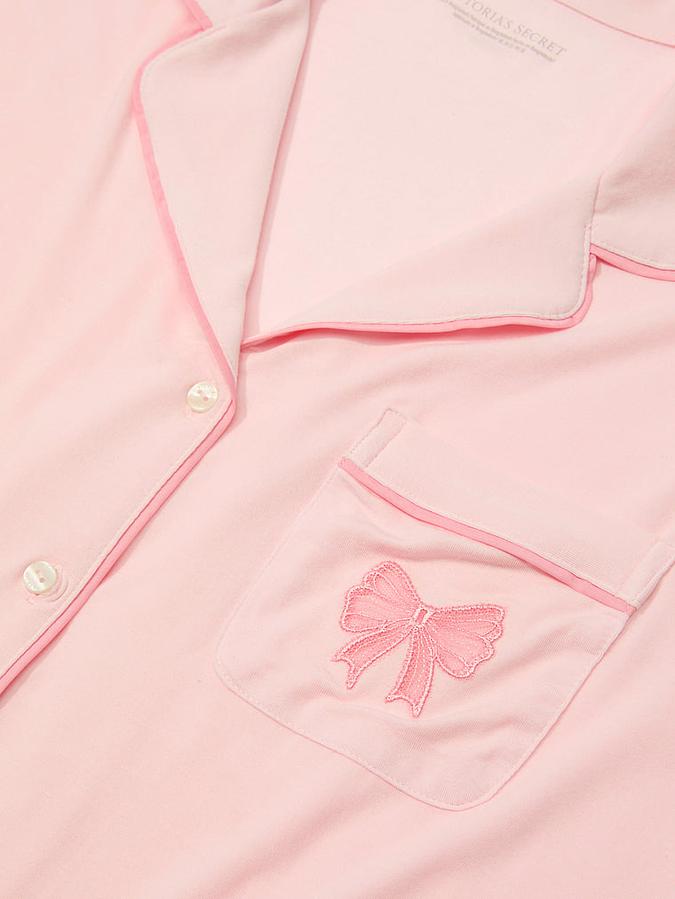 Modal Soft Bow Long Pajama Set image number 2