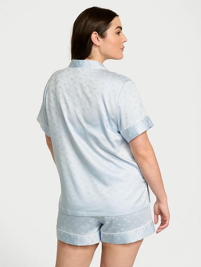 Glazed Satin Short Pajama Set image number 1