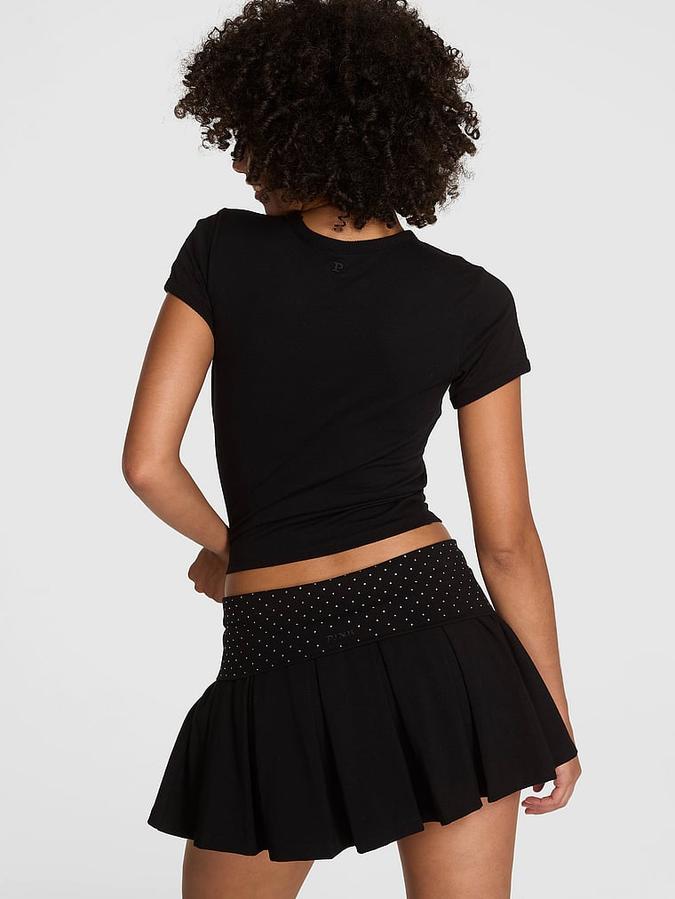 All-Day Cotton Foldover Pleated Skort image number 1