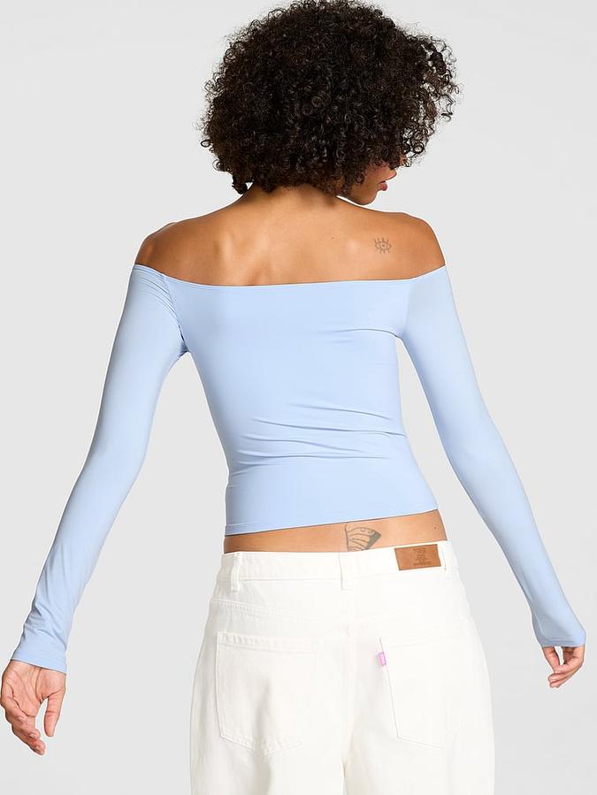 Base Stretch Off-The-Shoulder Long-Sleeve Top