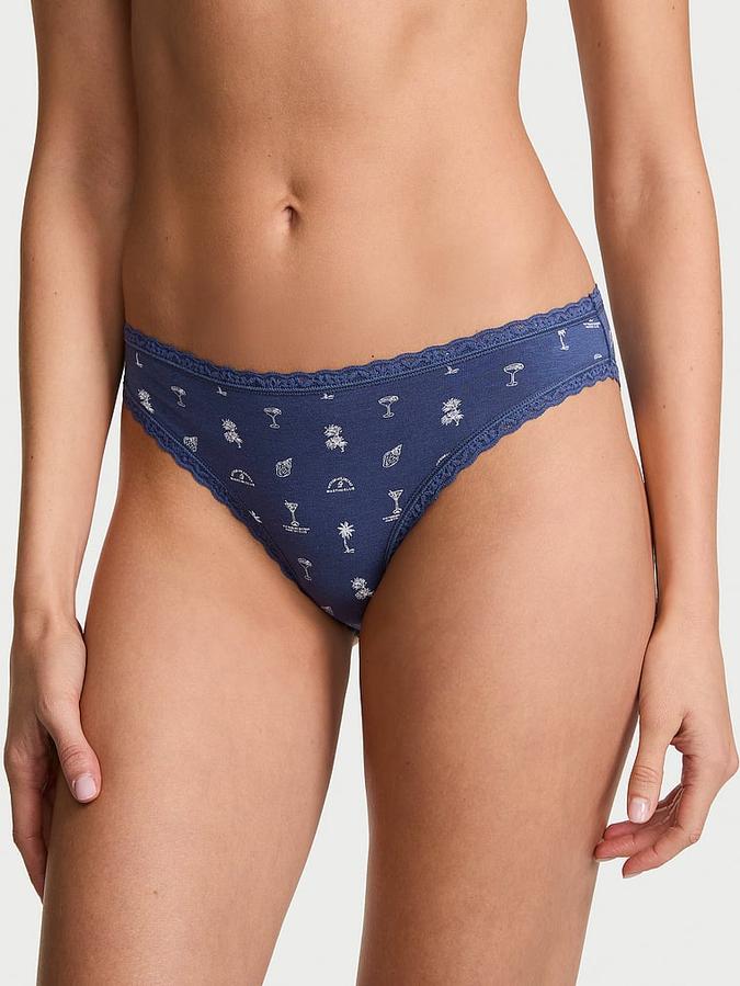 Cotton Lace-Waist Bikini Panty