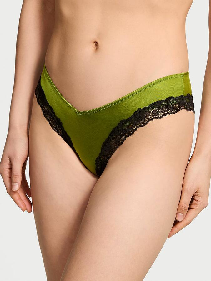 Lace-Trim High-Leg Cheeky Panty