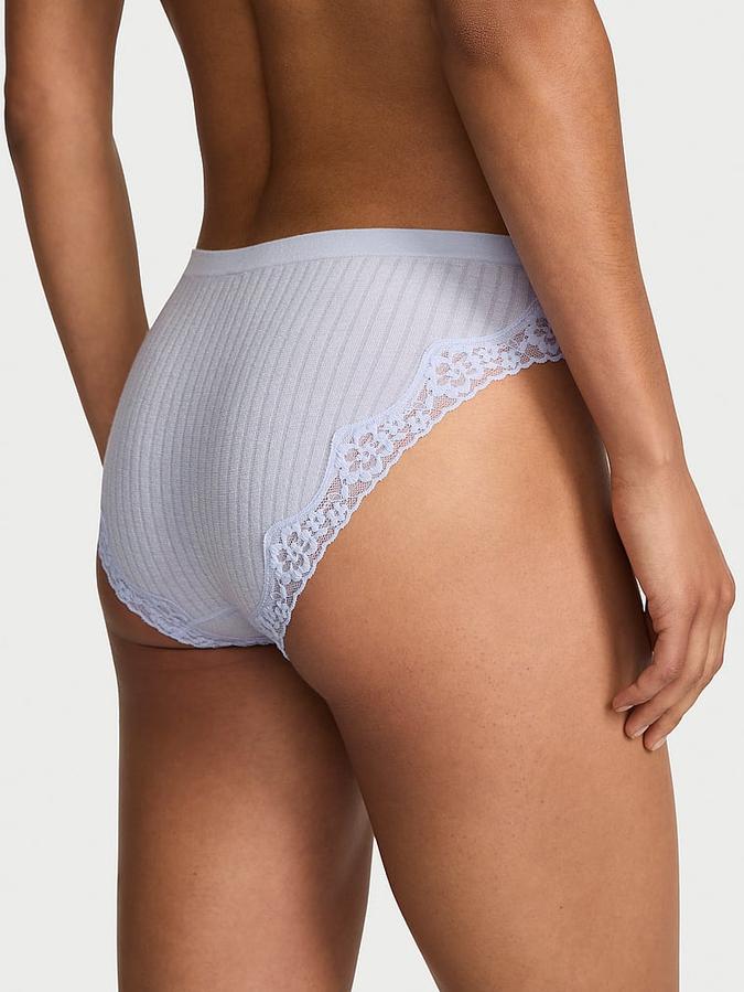 Seamless Rib Lace-Trim Bikini Panty image number 1