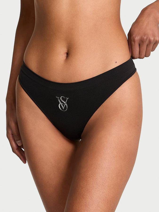 Seamless Sparkle Logo Thong Panty