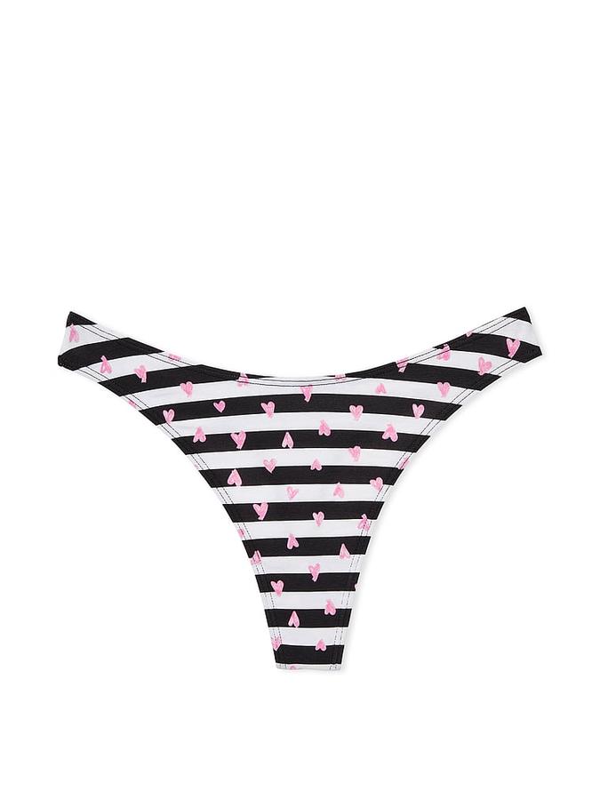 Stretch Cotton High Leg Thong Panty image number 1