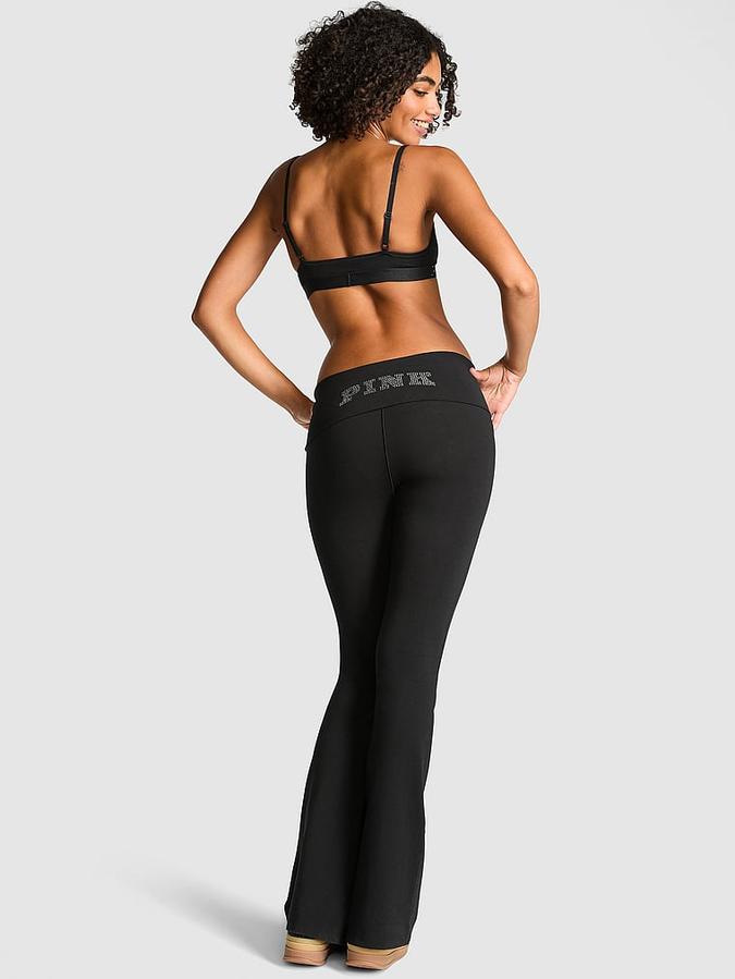 All-Day Cotton Foldover Flare Leggings image number 1