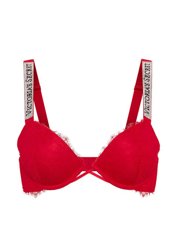 Shine Strap Lace Push-Up Bra image number 2