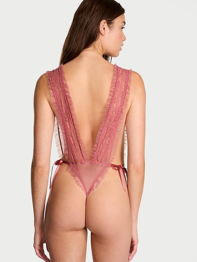 Dare to Dream Lace Sheer High-Leg Teddy image number 1