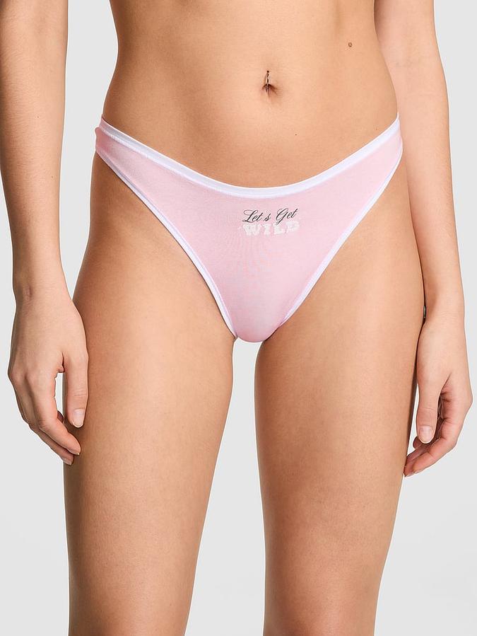 Cotton High-Leg Thong Panty image number 0