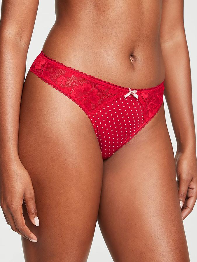 Smooth & Lace Thong Panty image number 0
