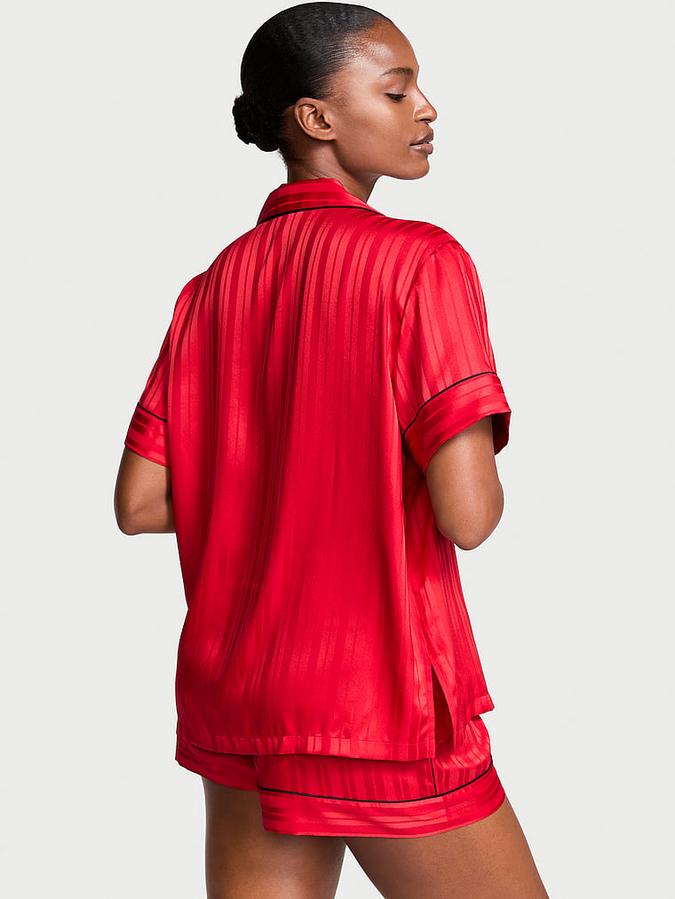 Glazed Satin Short Pajama Set image number 1