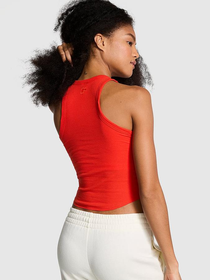 High-Neck Ribbed Tank image number 1