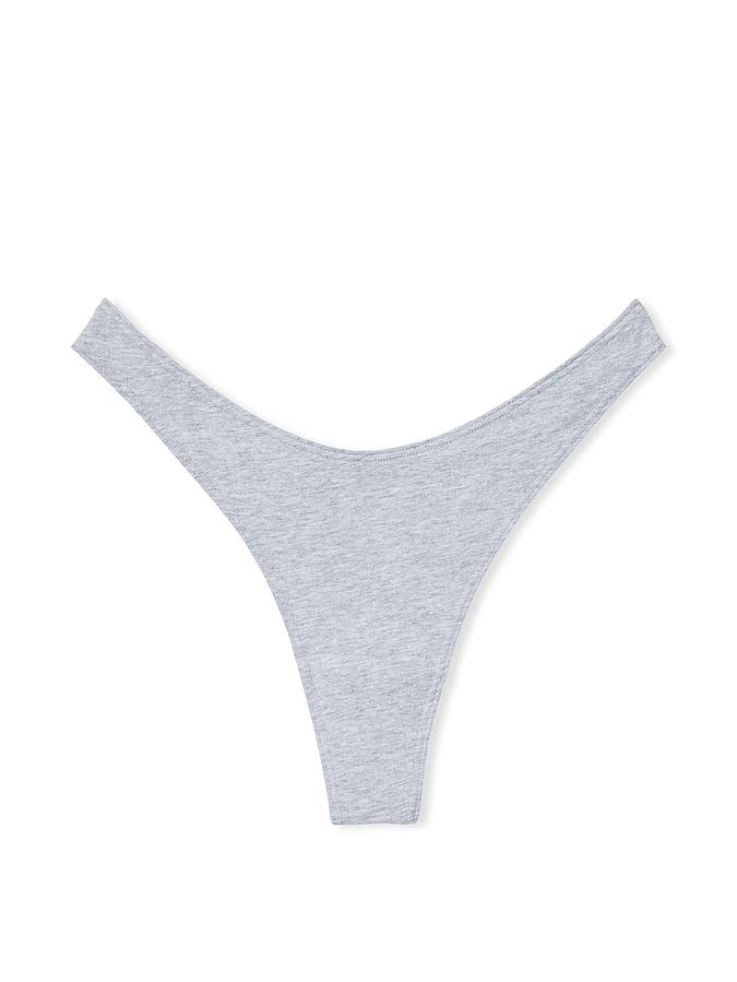 Stretch Cotton High Leg Thong Panty image number 1