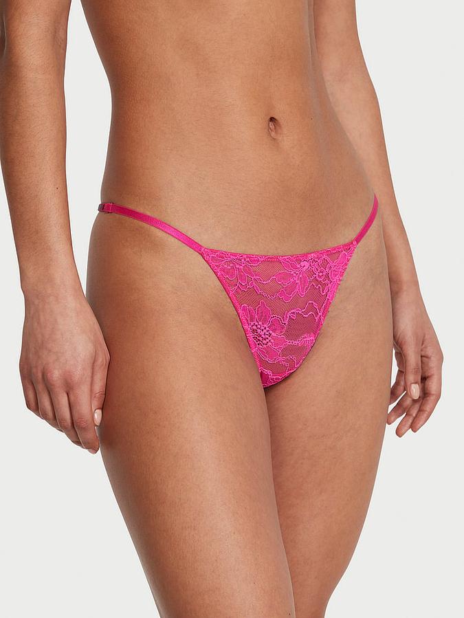 Shine Strap Lace V-String Panty image number 0