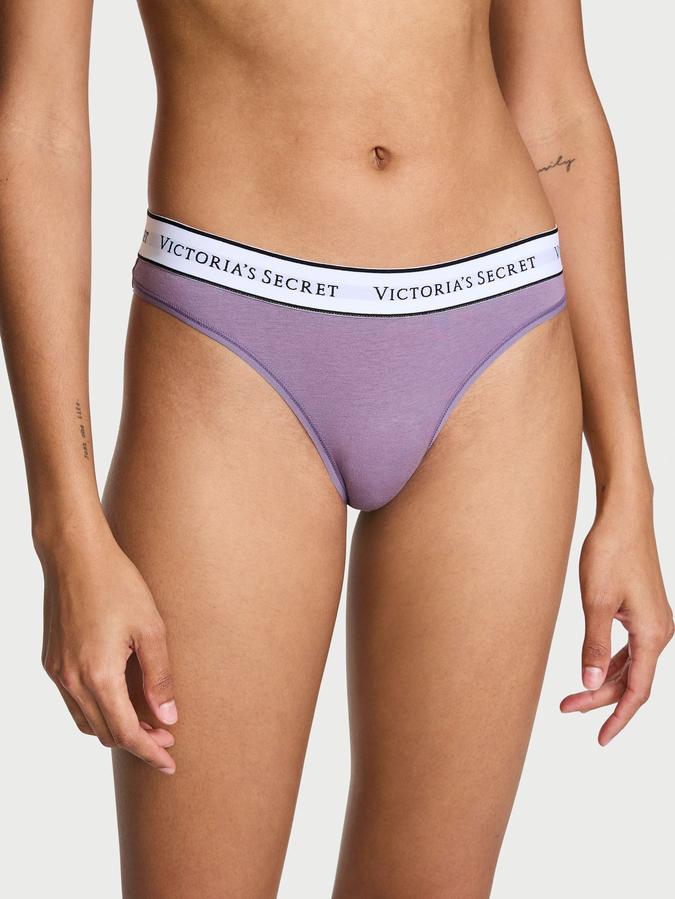 Logo Cotton Thong Panty image number 0