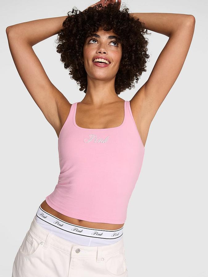 All-Day Cotton Square-Neck Tank Top image number 0