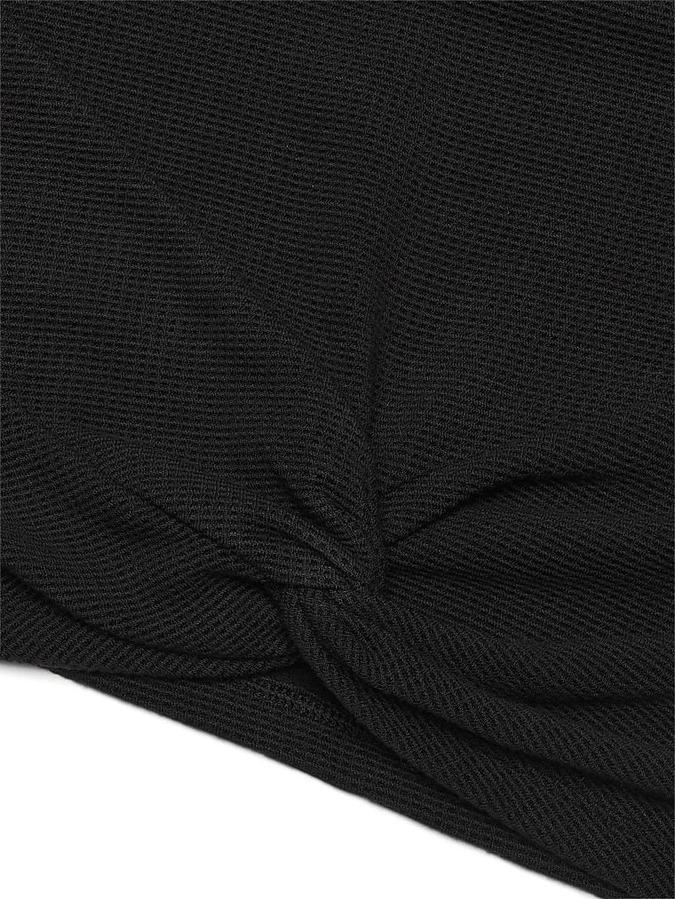 Double Waffle Knit Twist-Front Long-Sleeve Top image number 3