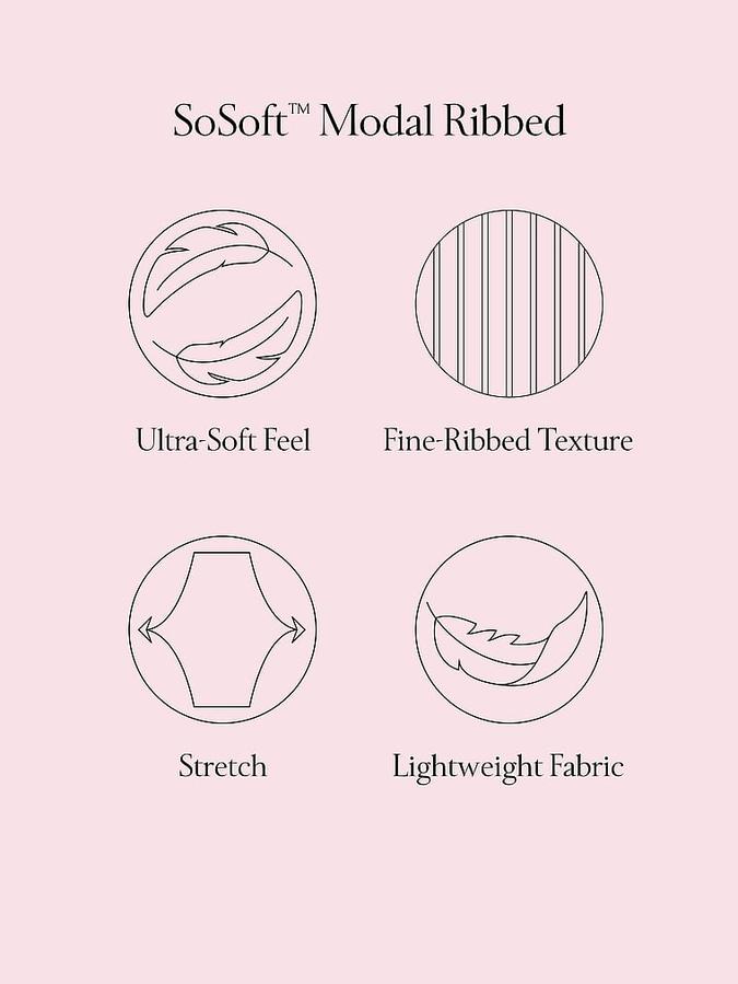 SoSoft Modal&trade; Ribbed Long Pajama Set image number 4