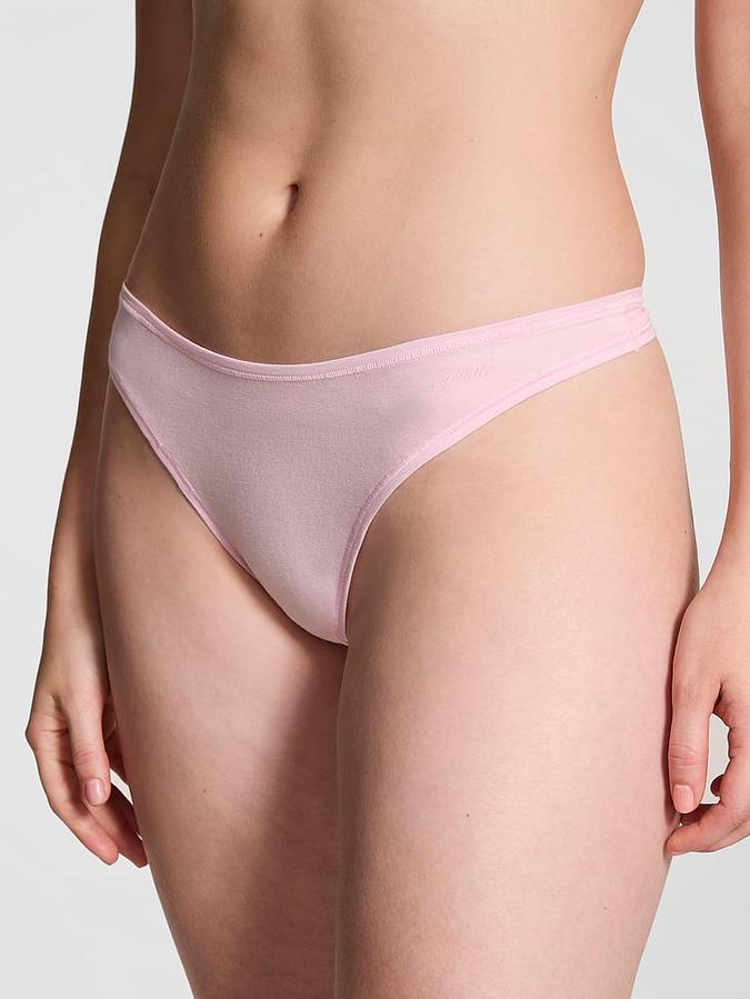 Cotton High-Leg Thong Panty image number 0