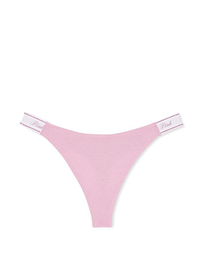Logo Cotton High-Leg Thong Panty