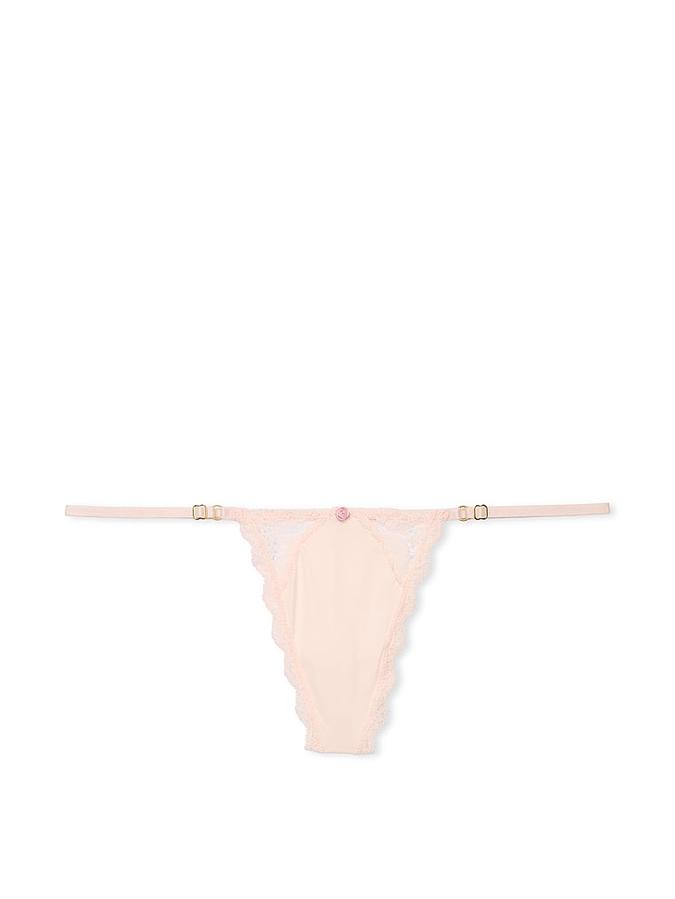 Lace-Trim Adjustable V-String Panty image number 0