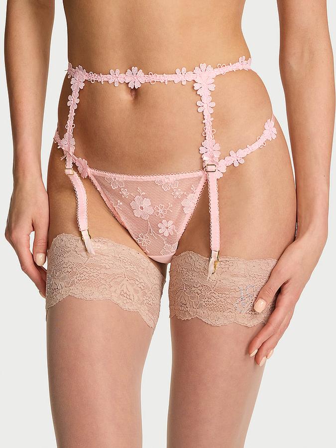 Blossom Embroidery Garter Belt