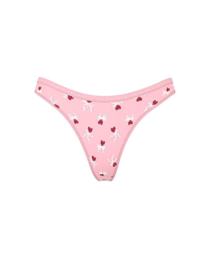 Stretch Cotton High-Leg Scoop Thong Panty image number 2