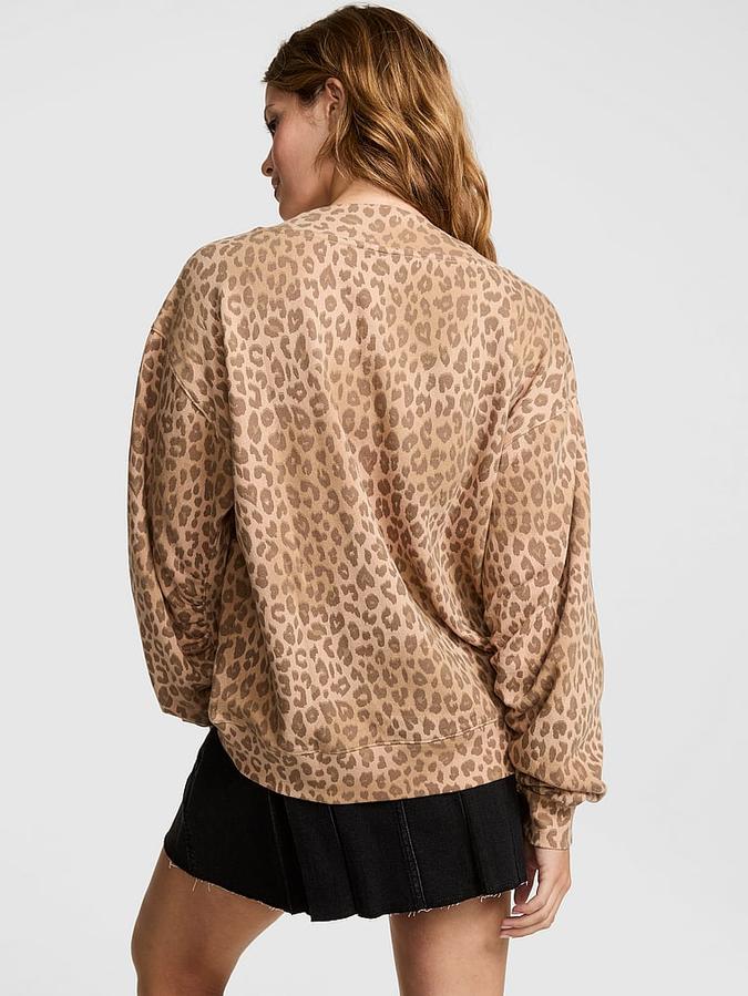 Ivy Fleece V-Neck High-Low Cropped Sweatshirt image number 1