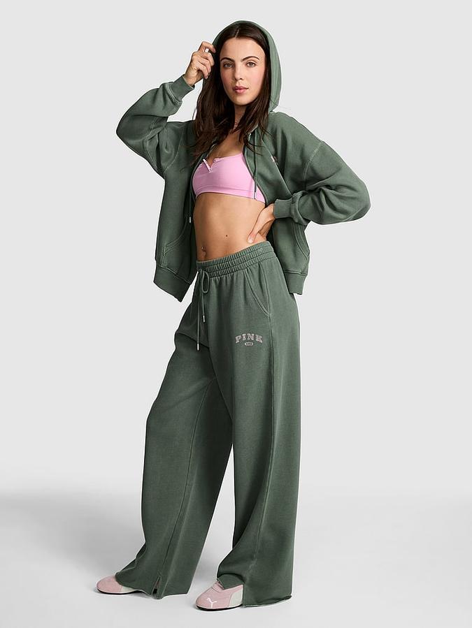 Ivy Fleece Wide-Leg Split-Hem Sweatpants image number 0