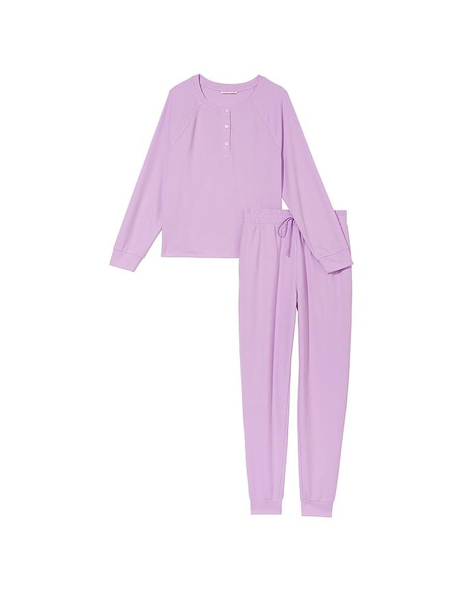 Glow Waffle Henley Jogger Set image number 2