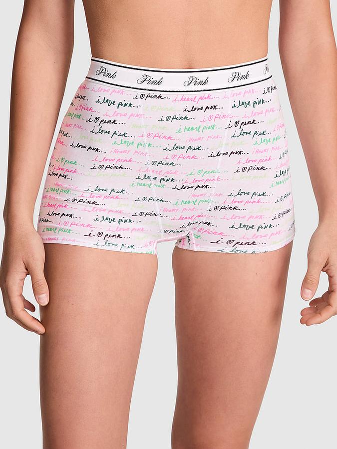 Logo Cotton High-Waist Boyshort Panty