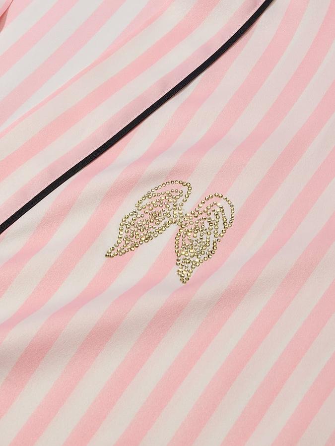 Signature Satin Short Piped Robe image number 2