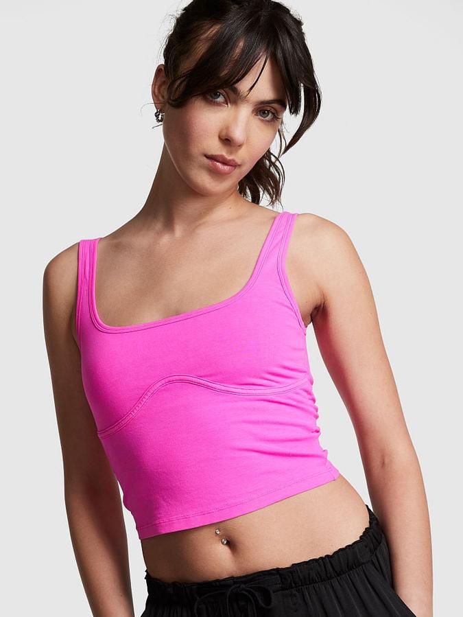 Cotton Contour Crop Tank Top image number 0
