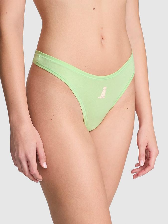 Cotton High-Leg Thong Panty image number 0